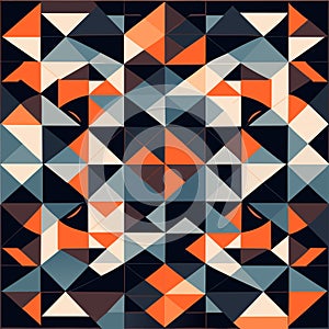 Abstract geometric background. Mosaic of colored triangles. Vector illustration. AI generated