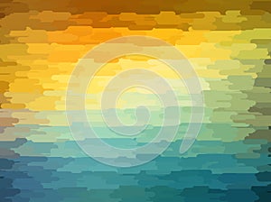 Abstract geometric background with orange, blue and yellow color. Summer sunny design.