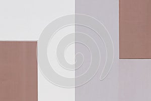 Abstract geometric background of pastel tones, divided into two parts