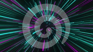 Abstract geometric background of radial lines. Dataflow tunnel. Explosive star. Movement effect. Background. 4k