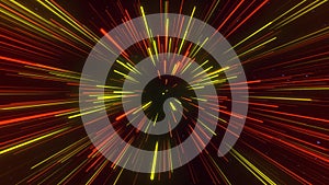 Abstract geometric background of radial lines. Dataflow tunnel. Explosive star. Movement effect. Background. 4k