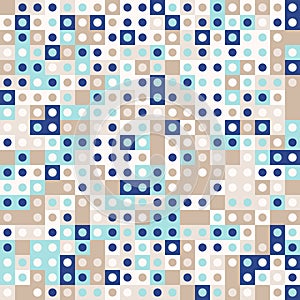 Mint-gold-navy blue, random colored abstract geometric mosaic pattern background