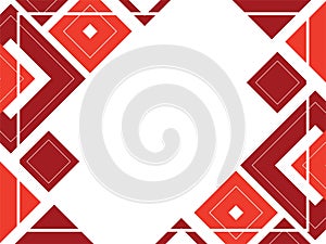 Abstract geometric background red pattern, mosaic template, banner design, triangle and square shapes with copy space, layout