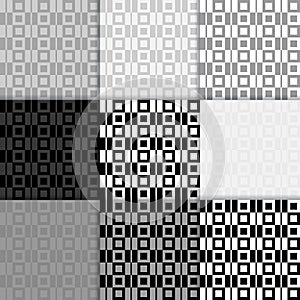 Abstract geometric background. Seamless pattern. Black and white checked print