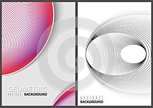 Abstract Geometric Background Set with Circular Pattern