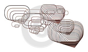 Abstract geometric background with shape of rounded rectangle pattern. Texture, color, canvas & creative.