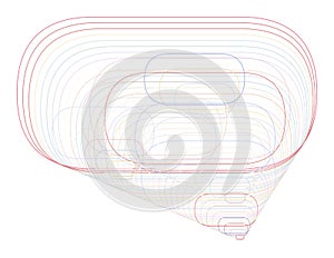 Abstract geometric background with shape of rounded rectangle pattern. Creative, template, decoration & vector.