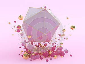 Abstract geometric background with shapes. 3D illustration