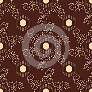 Abstract geometric background, vector seamless pattern, ornamental wallpaper, elegant ornament for wrapping paper and other