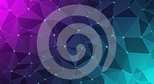 Abstract geometric background with vibrant gradient and interconnected nodes