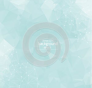 Abstract geometric background. Wireframe mesh polygonal background. Abstract form with connected lines and dots. Abstract polygona