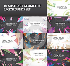10 Abstract Geometric Backgrounds Set