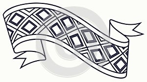 Abstract Geometric Banner Ribbon, Modern Decorative, vector design Generative AI