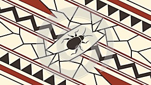 Abstract geometric beetle pattern, modern insect vector background, vector design Generative AI