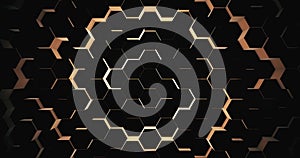 Abstract geometric black hexagone background. 3D rendering. 3D illustration