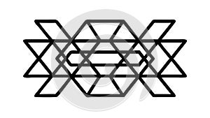 Abstract Geometric Black Line Art Pattern Element, vector design Generative AI