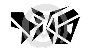 Abstract Geometric Black Shards, Dynamic Modern Vector Element, vector design Generative AI