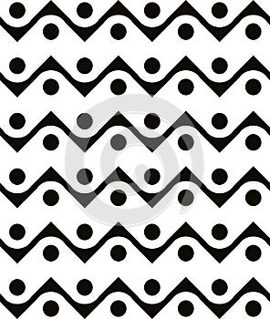 Abstract geometric black and white background, seamless pattern, vector background.