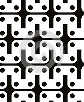 Abstract geometric black and white background, seamless pattern, vector background.