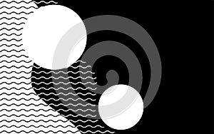 Abstract geometric black and white curves and wave shapes