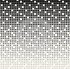 Abstract geometric black and white gradient square halftone pattern