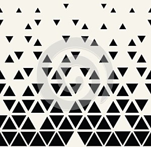 Abstract geometric black and white graphic design triangle halftone pattern