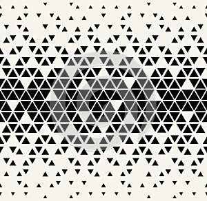 Abstract geometric black and white graphic design triangle halftone pattern