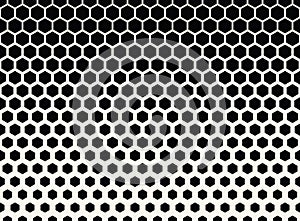 abstract geometric black and white graphic halftone hexagon pattern background