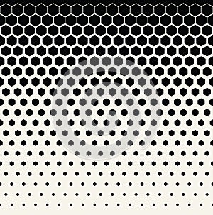 Abstract geometric black and white graphic halftone hexagon pattern background