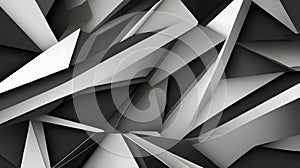 Abstract Geometric Black White Pattern with Sharp Angles and Depth