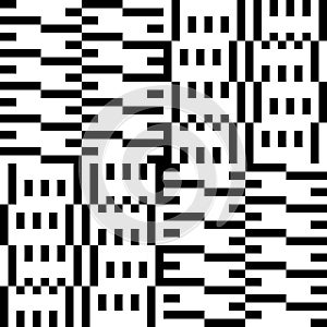 Abstract geometric black and white seamless pattern for web page, textures, card, poster, fabric, textile. Monochrome