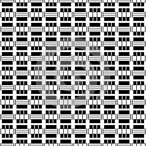 Abstract geometric black and white seamless pattern for web page, textures, card, poster, fabric, textile. Monochrome graphic