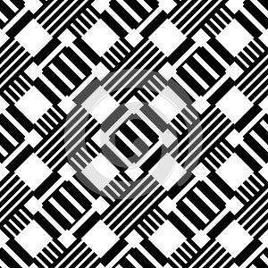 Abstract geometric black and white seamless pattern for web page, textures, card, poster, fabric, textile. Monochrome graphic