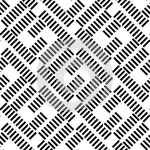 Abstract geometric black and white seamless pattern for web page, textures, card, poster, fabric, textile. Monochrome graphic.