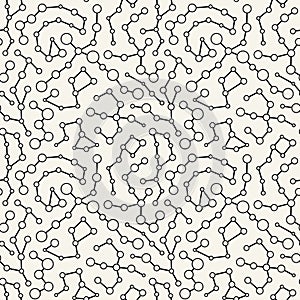 Abstract geometric black and white stars constellation pattern