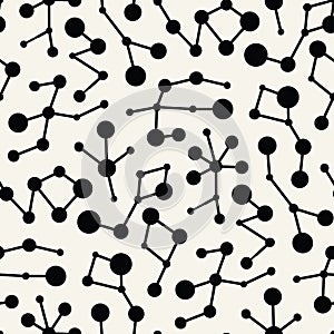 Abstract geometric black and white stars constellation pattern