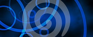 Abstract geometric blue background with circle shapes in modern abstract design with texture and black border