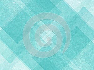 Abstract geometric blue green background with layers of diamond and block shapes in modern art background