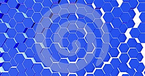 Abstract geometric blue hexagone background. 3D rendering. 3D illustration