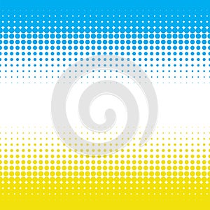 Abstract geometric blue and yellow graphic design print halftone pattern. Background in the colors of the flag of Ukraine.