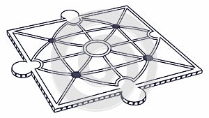 Abstract geometric board game or puzzle design, vector design Generative AI