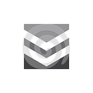 Abstract geometric book stack symbol logo vector