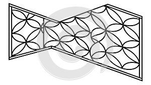 Abstract Geometric Border: Interlocking Shapes Design, vector design Generative AI