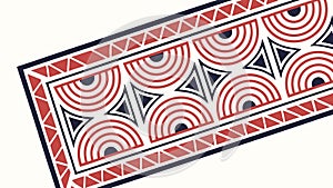 Abstract Geometric Border with Interlocking Triangular Elements, vector design Generative AI