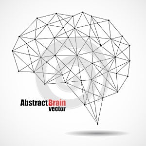 Abstract geometric brain with triangular polygons