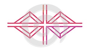 Abstract Geometric Bridge Icon: Connection, Structure, and Innovation, vector design Generative AI