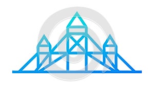 Abstract Geometric Bridge Structure, Innovation & Connection Concept, vector design Generative AI