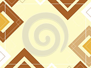 Abstract geometric brown and beige background made from squares and triangles, shape pattern, template with copy space, layout