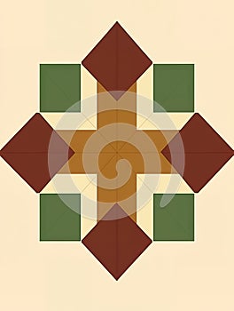 Abstract Geometric Brown Green Beige Pattern Design Modern Art Background bold image style decor