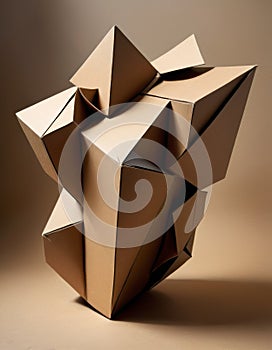 Abstract Geometric Cardboard Sculpture